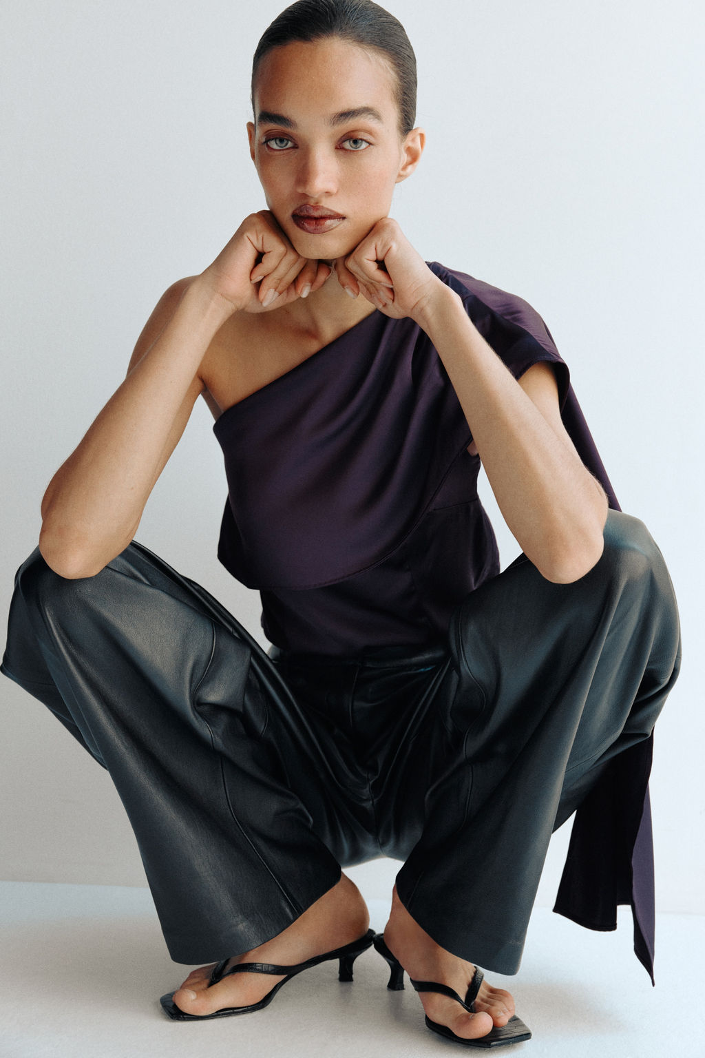 Top de sat?n con fular decorativo - H&m фото 2