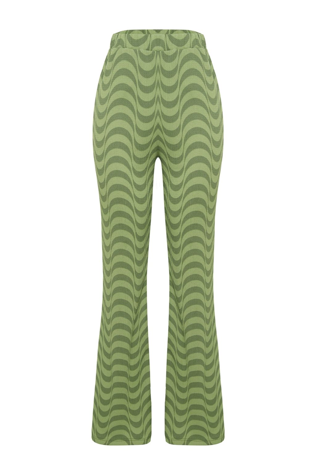 Yesil Burumcuk Wide Leg/Rahat Kesim Yuksek Bel Orme Pantolon TWOSS23PL00085 - Trendyolmilla фото 6