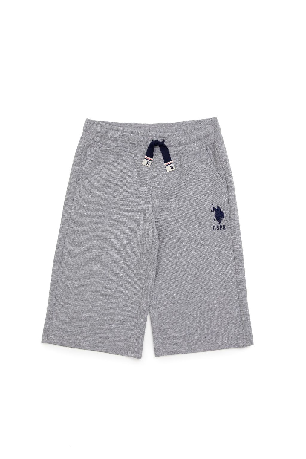 Шорты вязаные U. S. Polo Assn для мальчика серые меланжевые из хлопка - U.s. polo assn фото 2