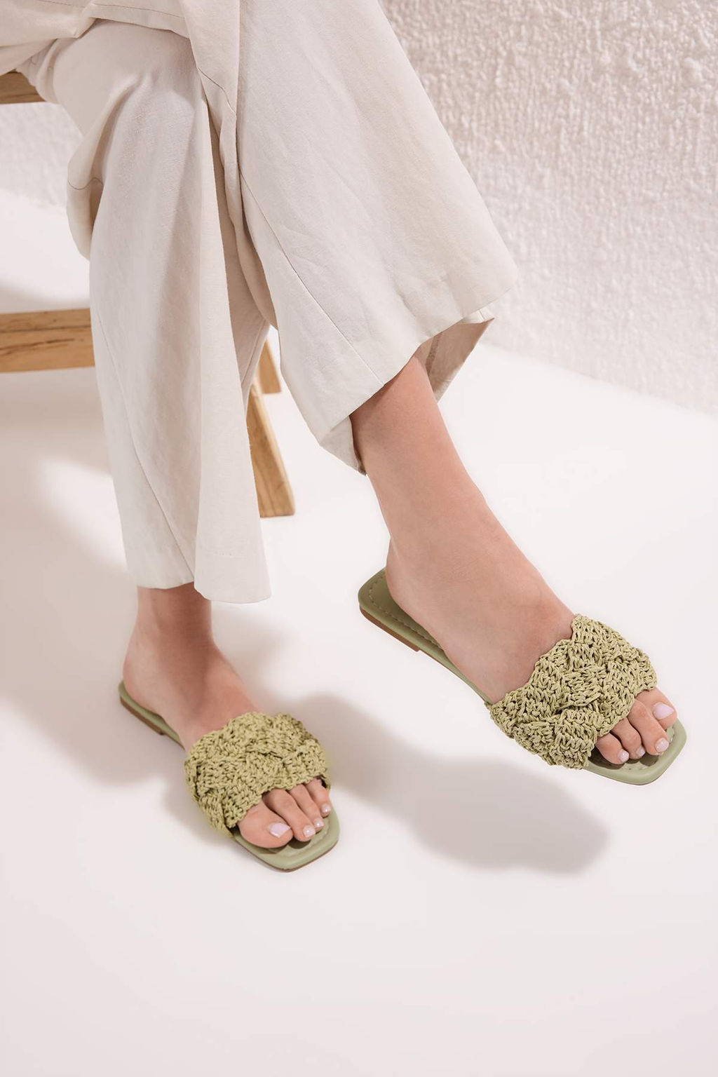 Trendyol Shoes Taba Orgu Kad?n Has?r Terlik TAKSS25TE00030 - Trendyolmilla фото 23