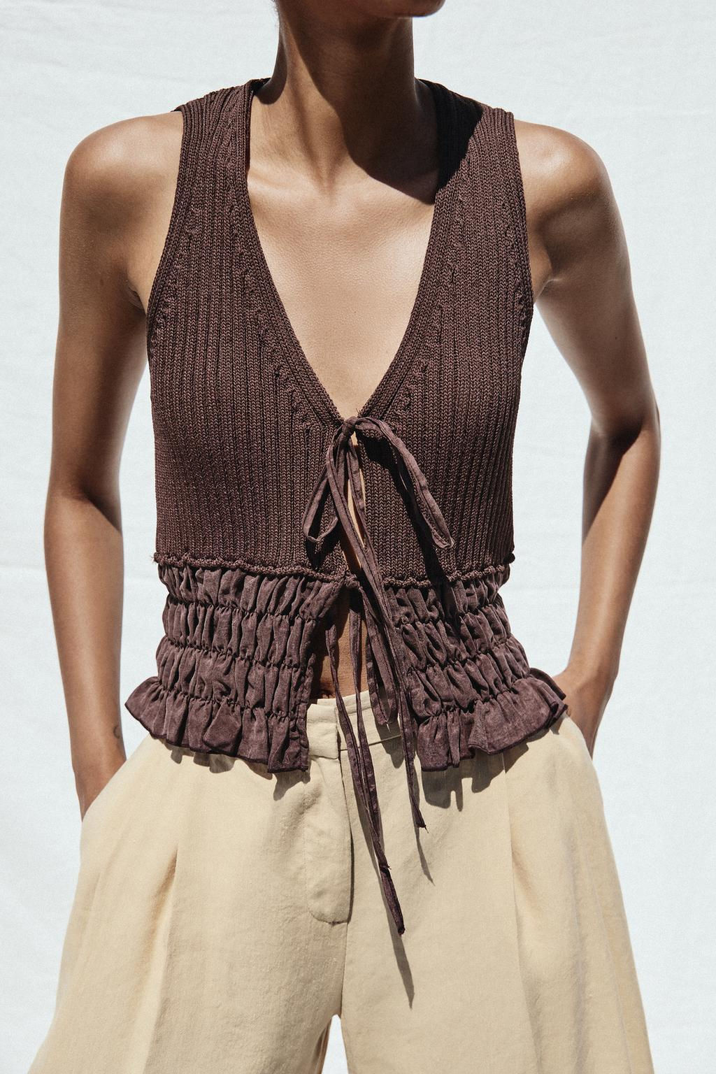 RUFFLED KNIT TOP - Zara фото 2