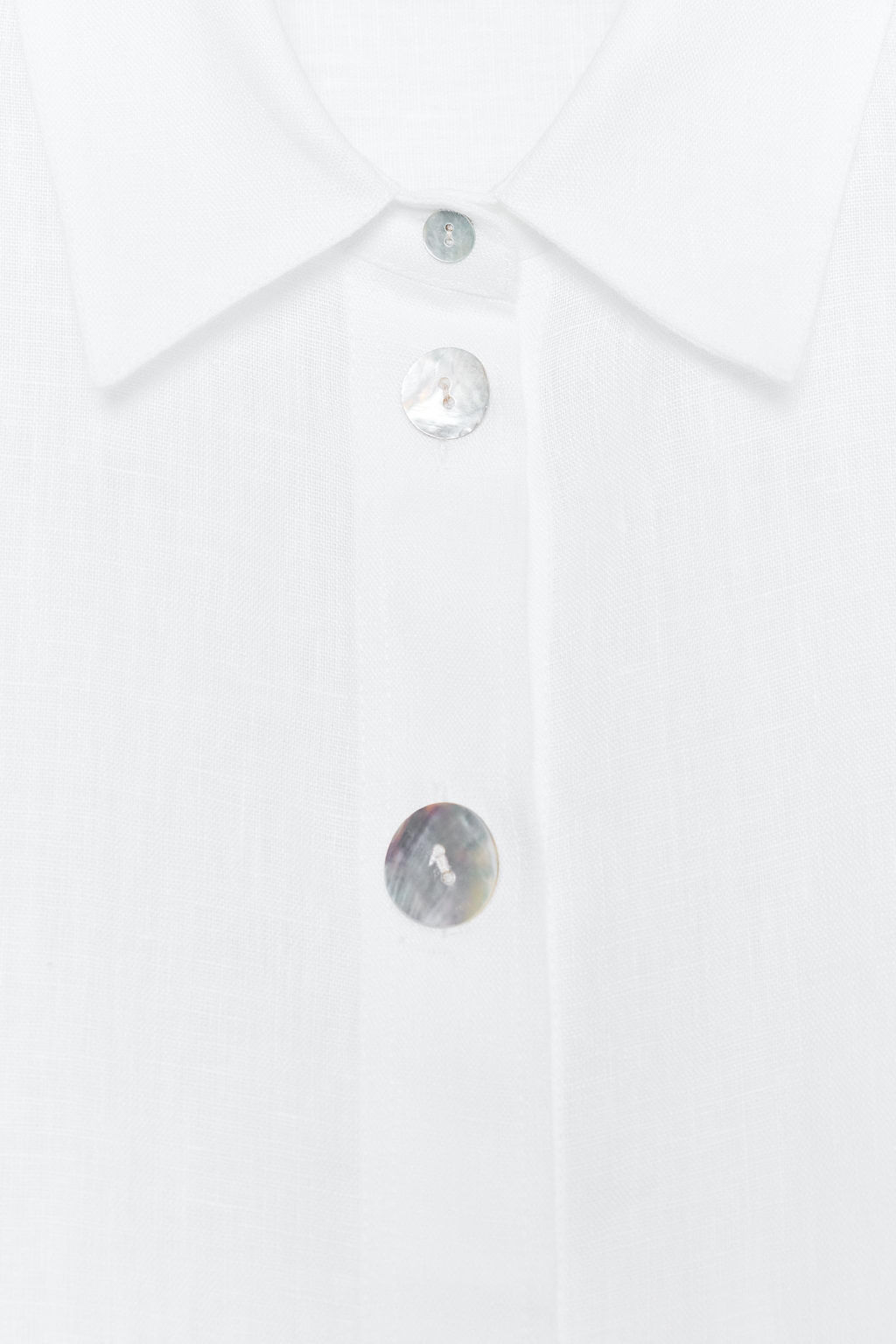 100% LINEN SHIRT WITH CONTRASTING BUTTONS - Zara фото 21