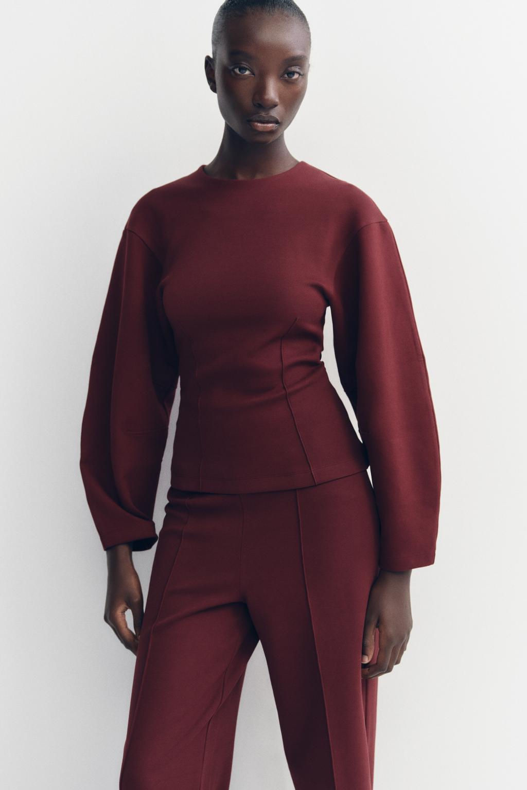 FITTED INTERLOCK SWEATSHIRT - Zara фото 2