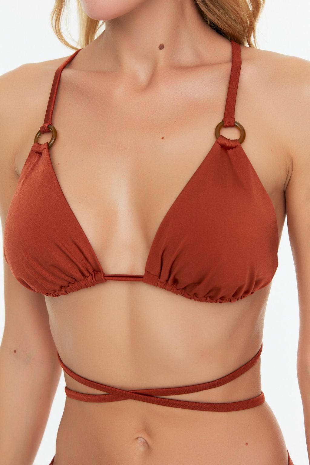 TRENDYOLMILLA Kahverengi Ucgen Aksesuarl? Bikini Ustu TBESS20BU0269  фото 3