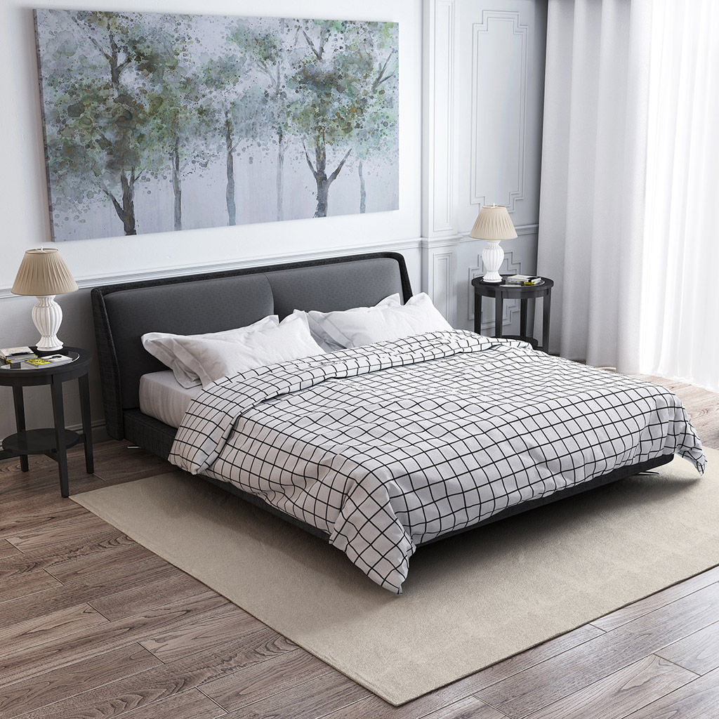 Постельное белье, комплект 1,5 спальный "Таттерсол, б/з" 4 предмета: пододеяльник 145х215см, простыня 150х220см, 2 наволочки 70х70см с клапаном-запахом, бязь "Комфорт" 121г/м2, хлопок 100%, упаковка "классическая" ПВХ 32х41см, "Домашняя мода" (Россия