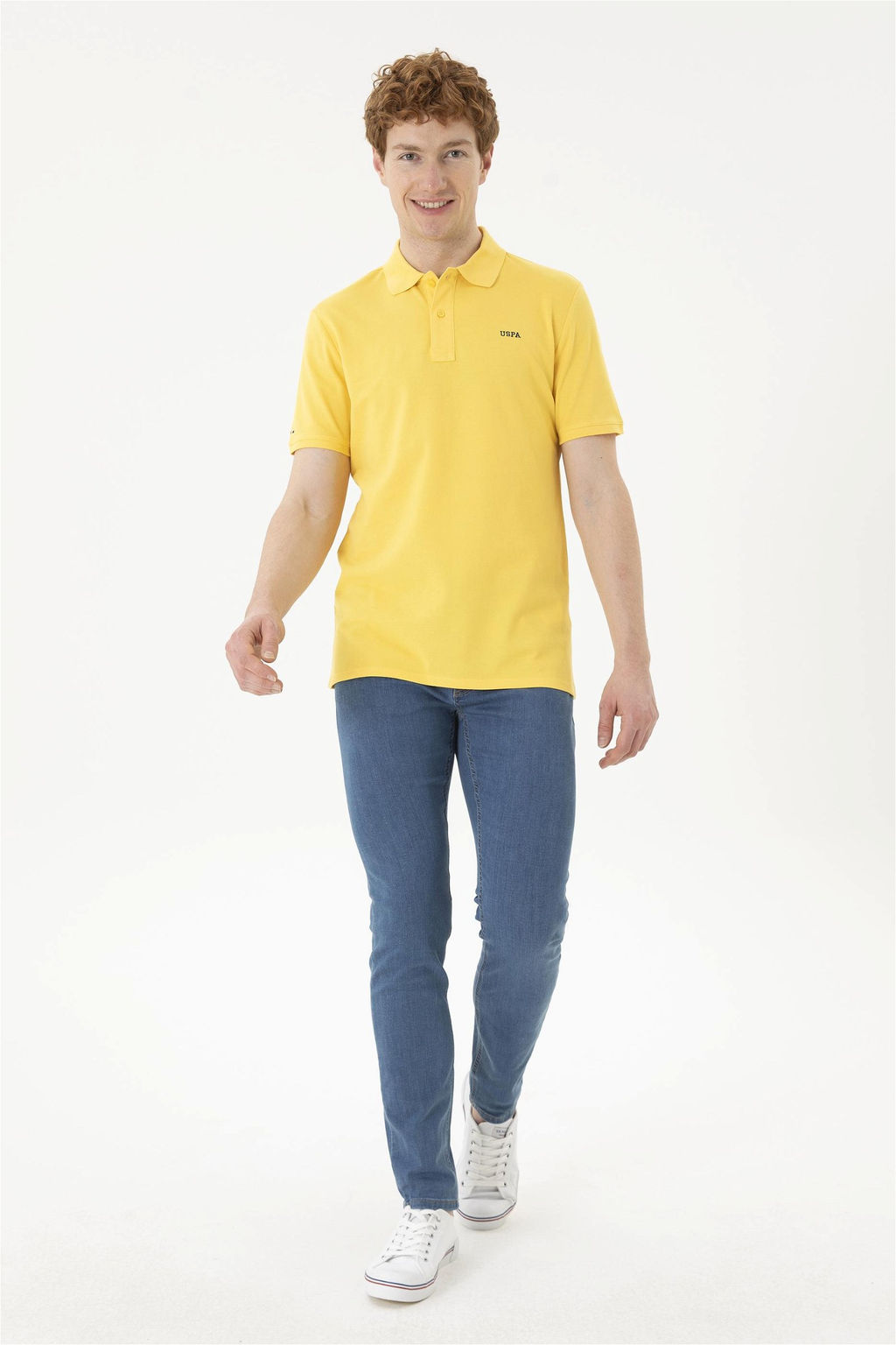 Мужская желтая базовая футболка - U.s. polo assn фото 4