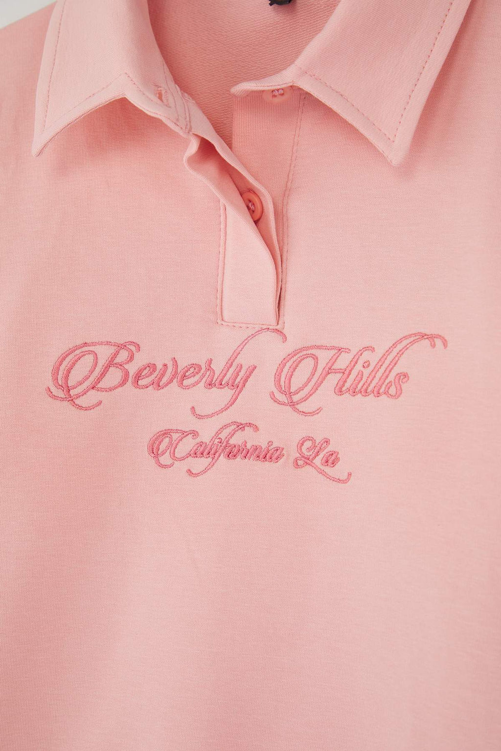 Lacivert 100% Pamuk Slogan Bask?l? Polo Yaka Oversize Orme K?z Cocuk Sweatshirt TKDAW26SW00009 - Trendyolmilla фото 7