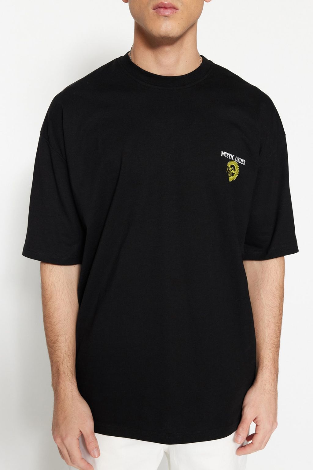 TRENDYOL MAN Ekru Oversize/Genis Kesim K?sa Kol Mistik Bask?l? %100 Pamuklu T-Shirt TMNSS23TS00165 - Trendyolmilla фото 13