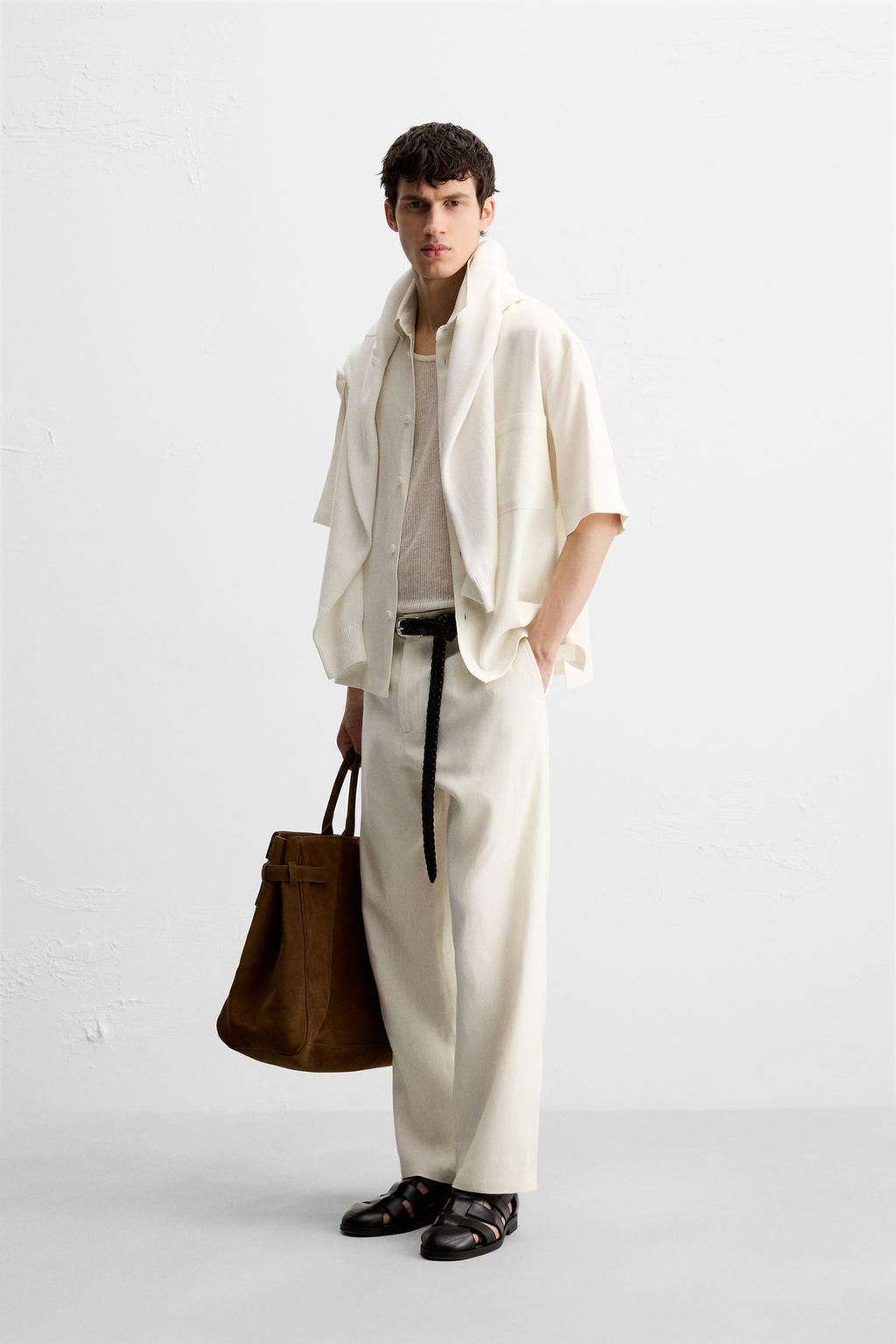 VISCOSE-JUTE TROUSERS - Zara фото 12