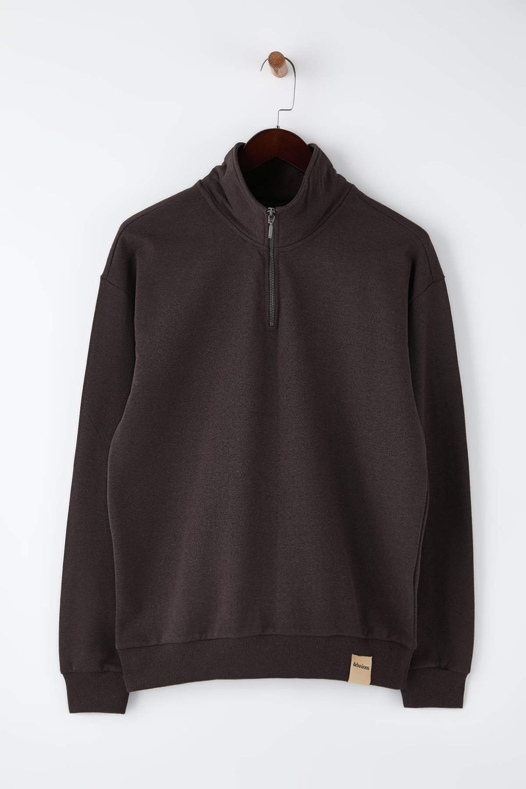 TRENDYOL MAN Lacivert Oversize/Genis Kesim Dik Yaka Fermuarl? Etiketli Ici Polarl? Sweatshirt TMNAW25SW00168 - Trendyolmilla фото 28