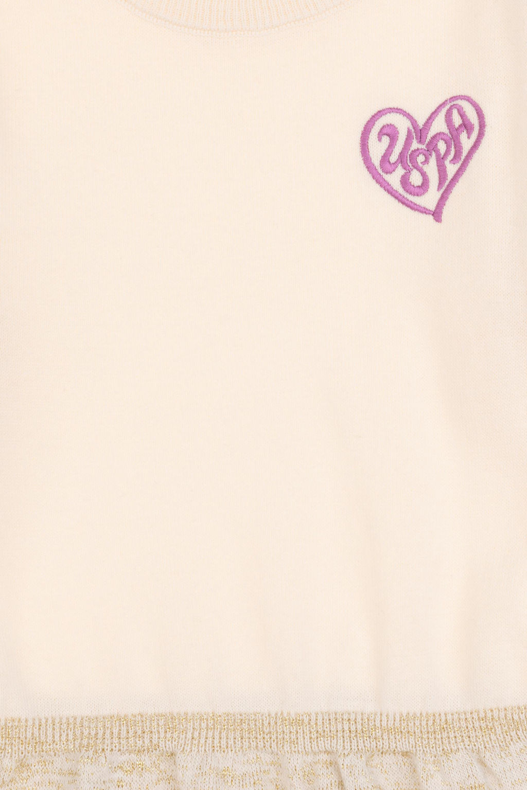 K_z _ocuk Krem Melanj Triko Elbise - U.s. polo assn фото 5