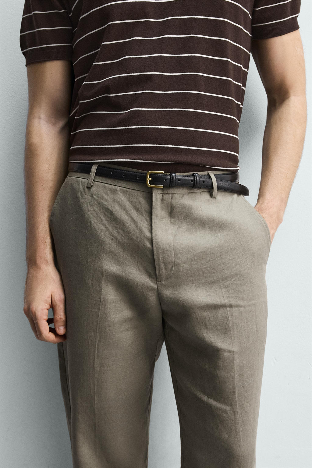 PANTAL?N REGULAR FIT 100% LINO / Beige claro - Zara фото 5