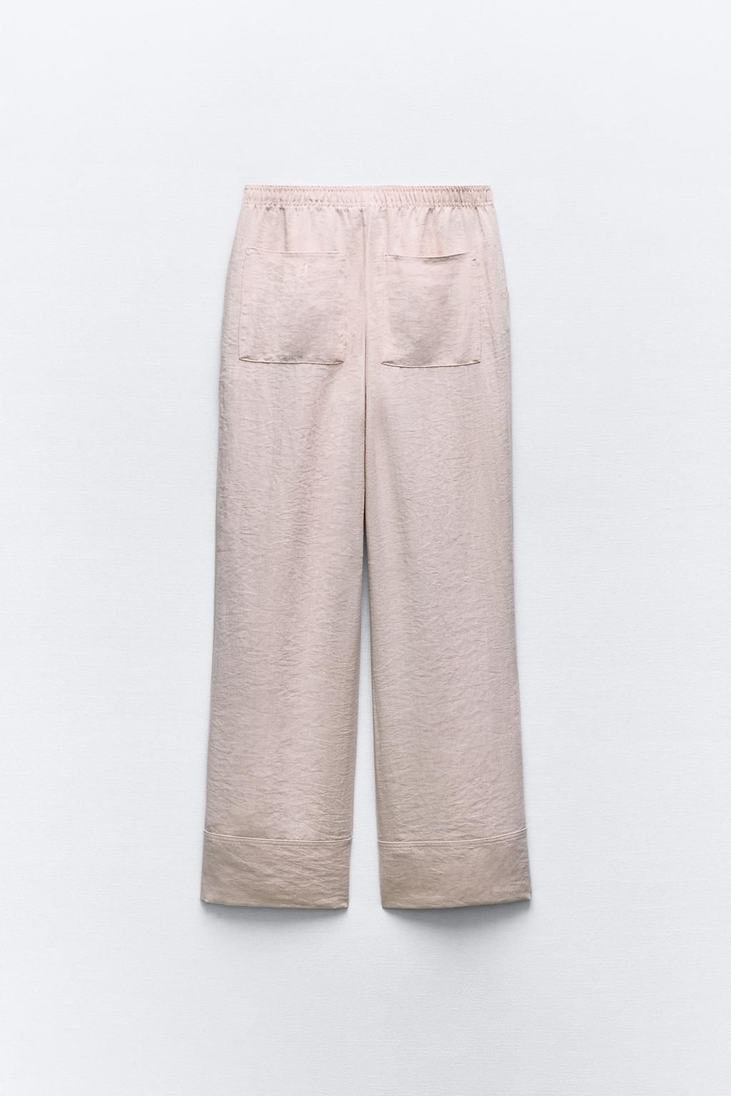 TEXTURED PYJAMA-STYLE TROUSERS - Zara фото 8