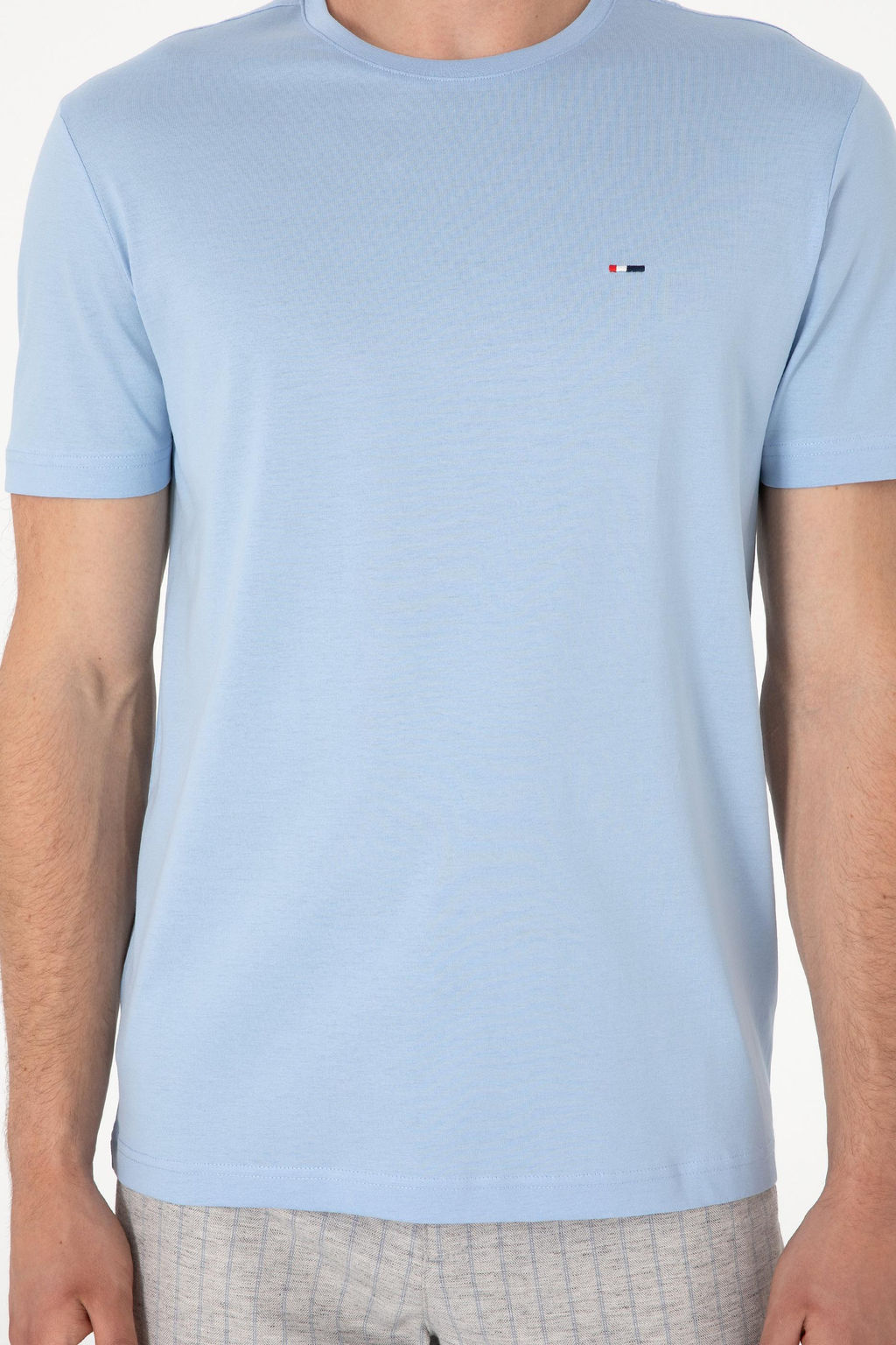 Erkek Regular Fit Bisiklet Yaka A__k Mavi Basic Ti__rt Sepette S_rpriz _ndirim - U.s. polo assn фото 6