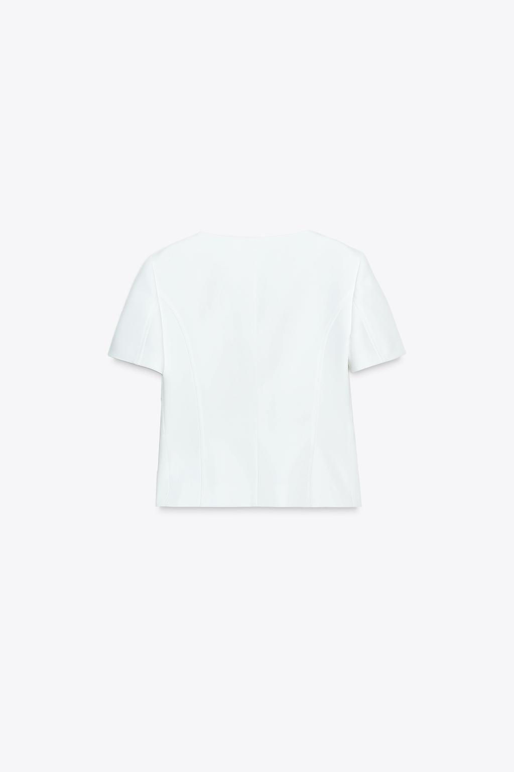SQUARE NECK SHORT SLEEVE BLAZER - Zara фото 5