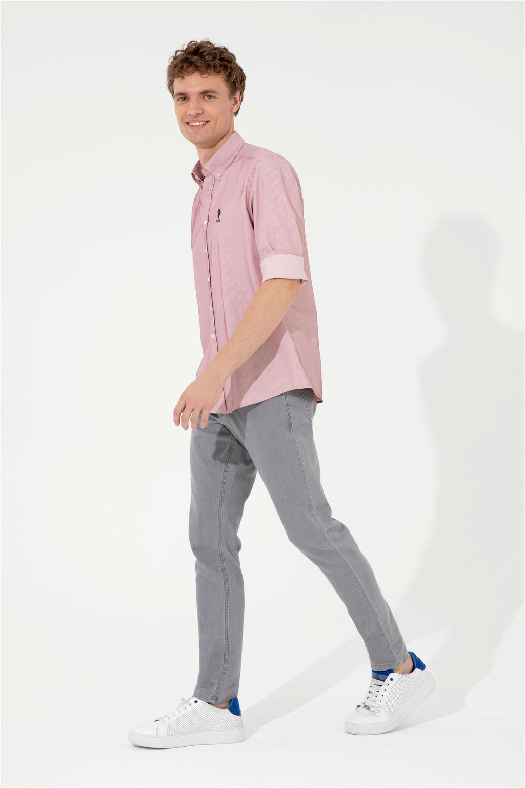 Мужская красная рубашка с длинным рукавом - U.s. polo assn фото 4