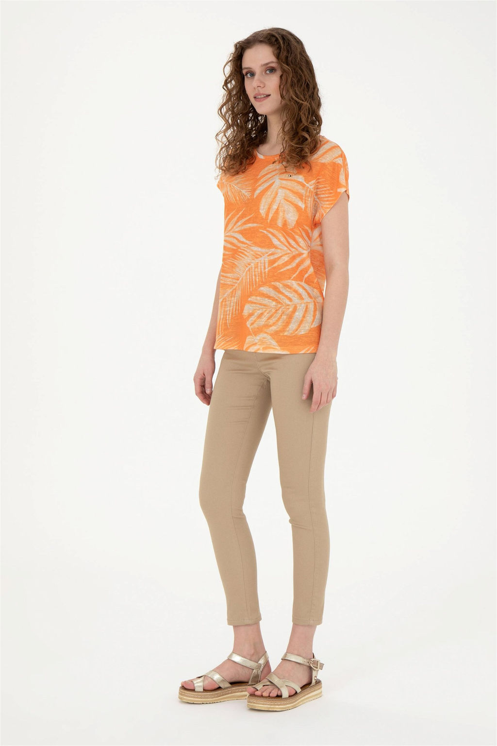 Женские брюки песочного цвета из парусины - U.s. polo assn фото 3