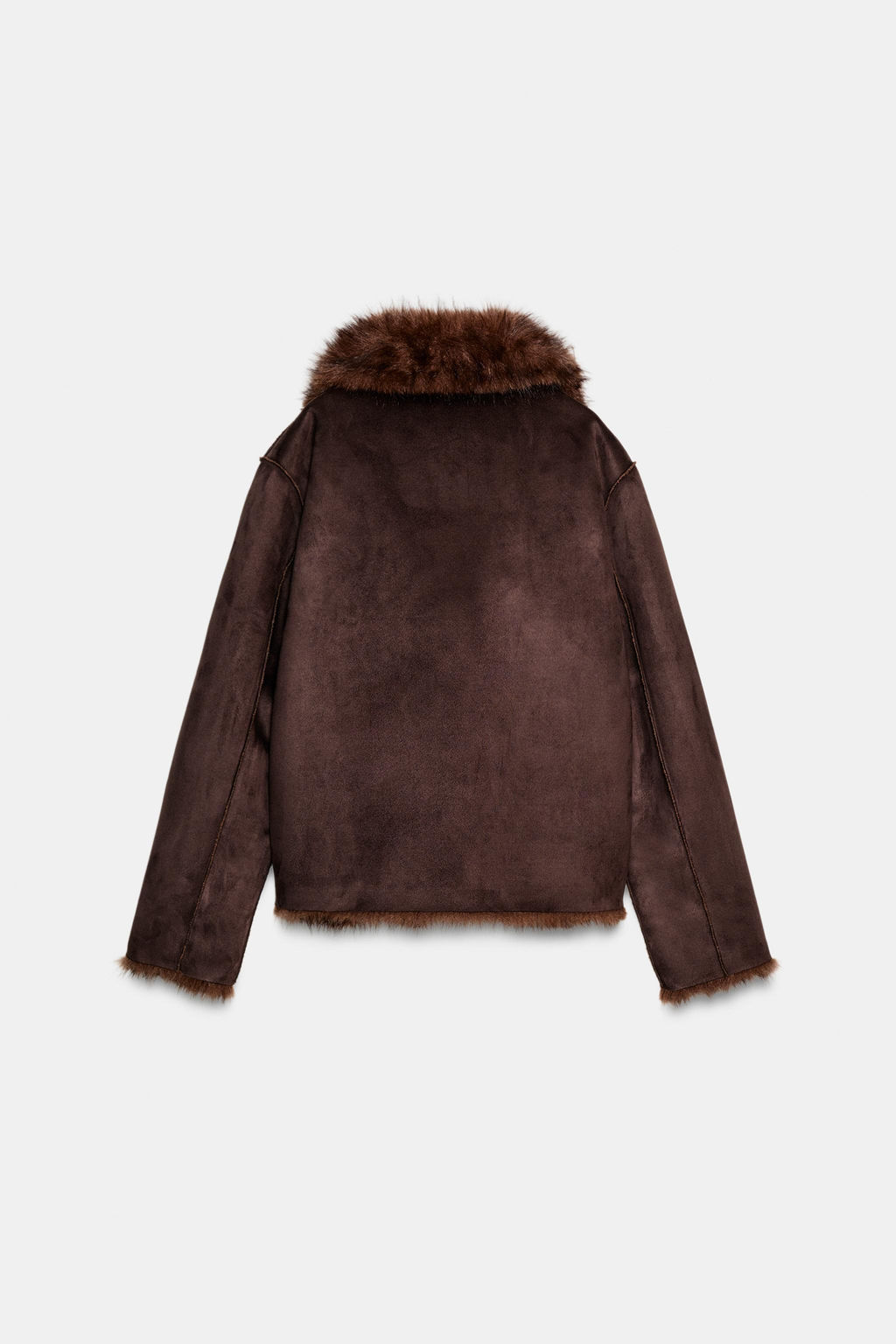REVERSIBLE DOUBLE-FACED FAUX FUR JACKET - Zara фото 14