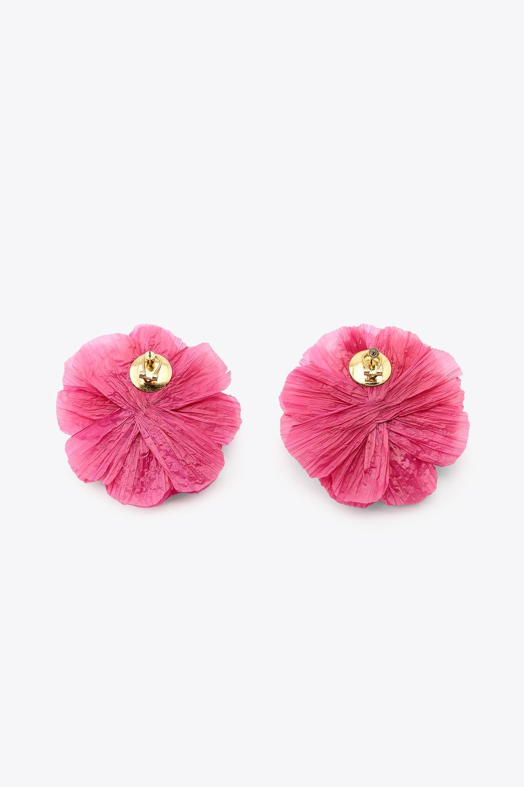 RAFFIA FLOWER EARRINGS - Zara фото 5