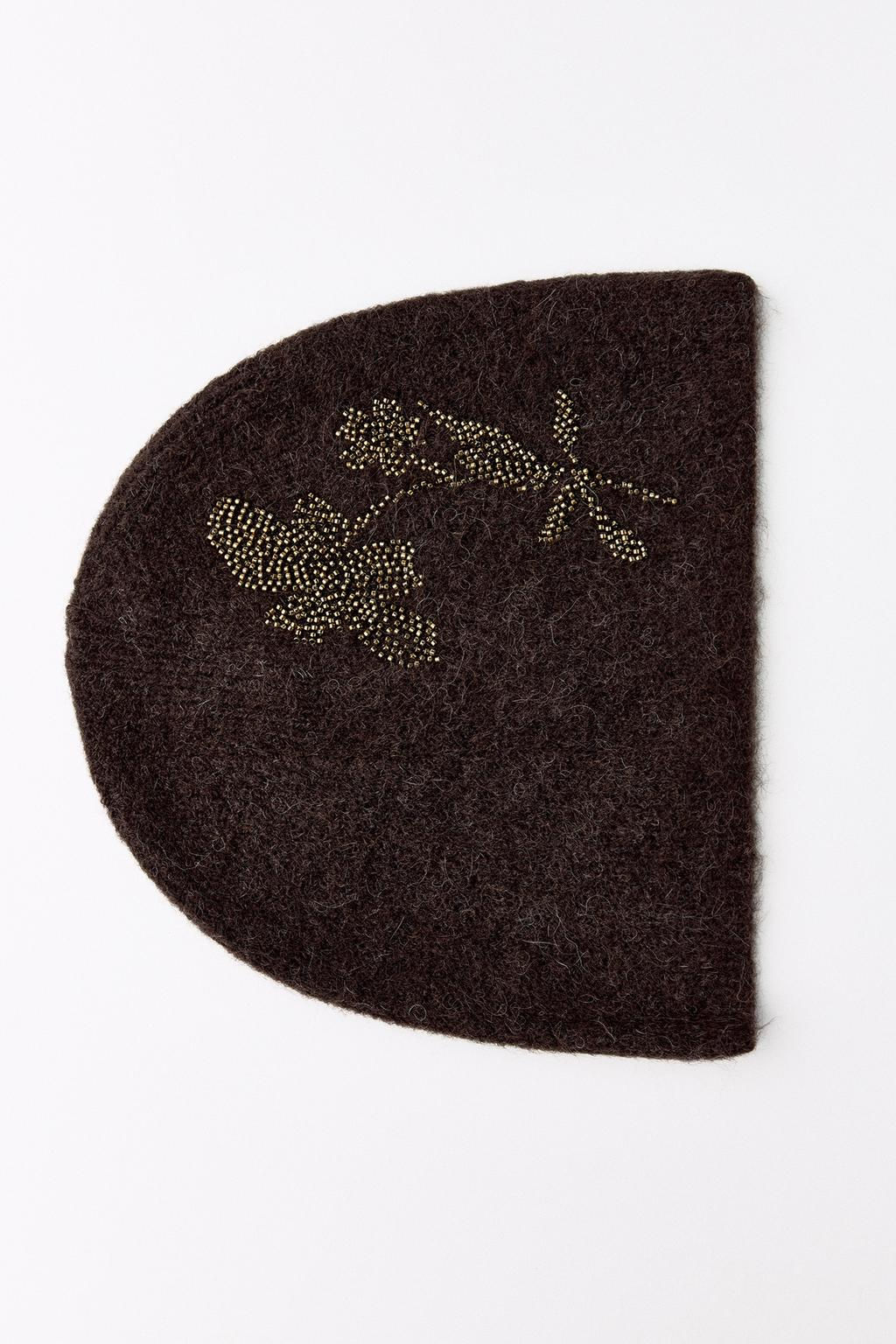 WOOL AND ALPACA BEANIE WITH BEADS - Zara фото 5
