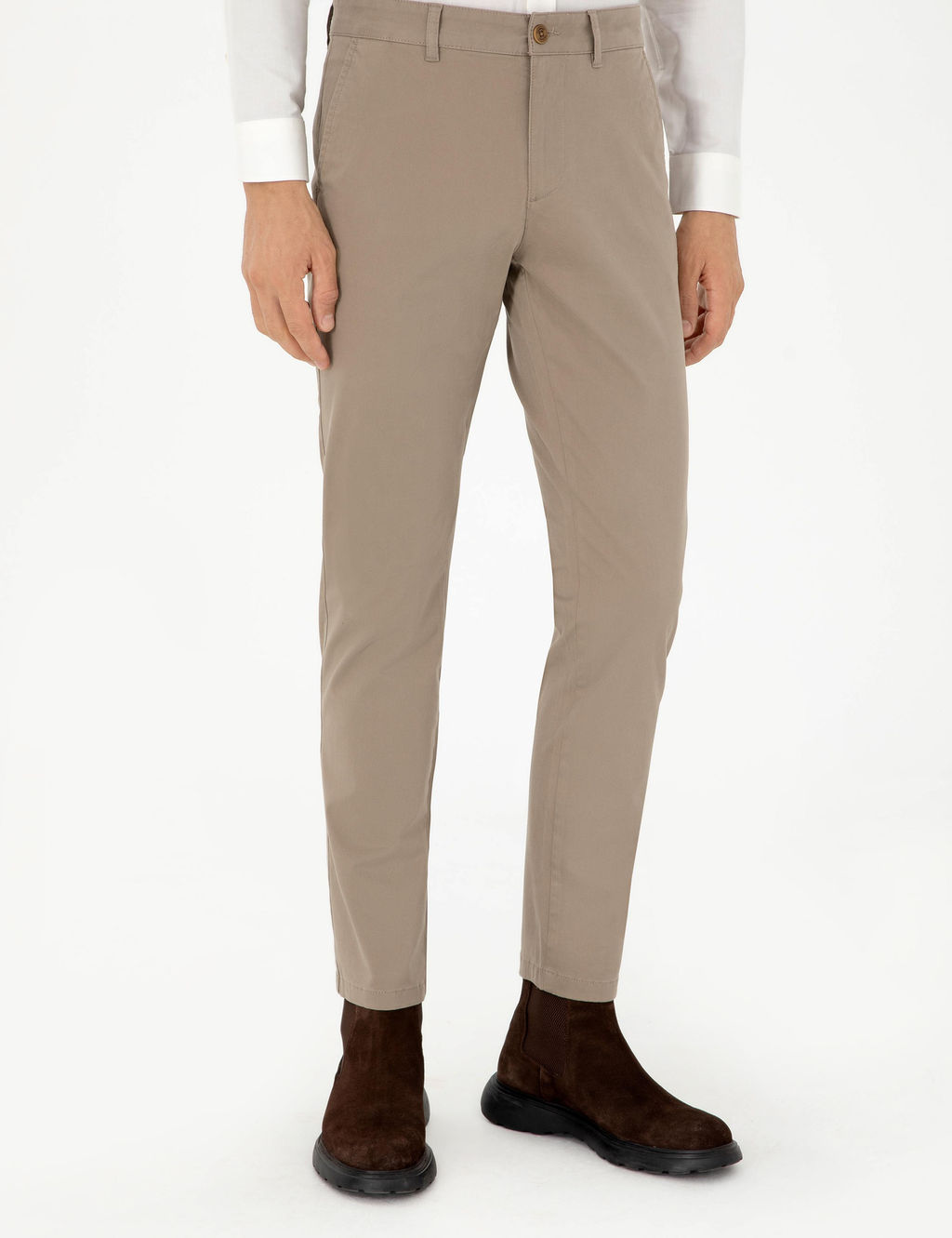 Норковые брюки узкого кроя из парусины - Cacharel фото 2