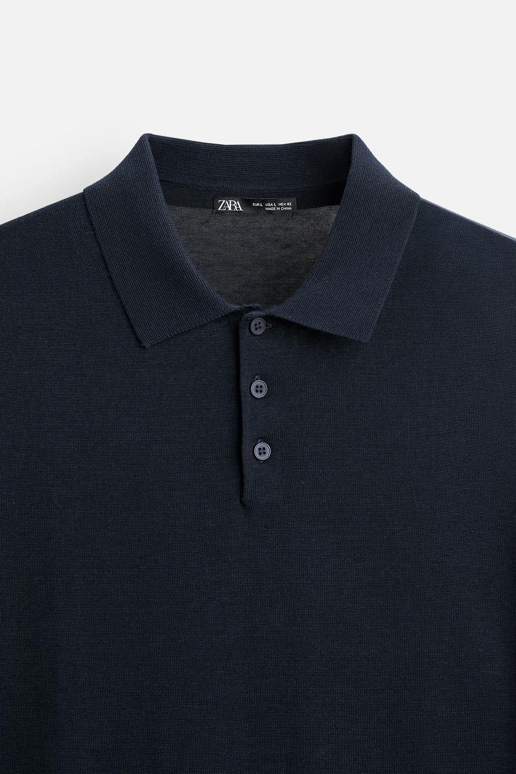 KNIT COTTON - SILK POLO SHIRT - Zara фото 9