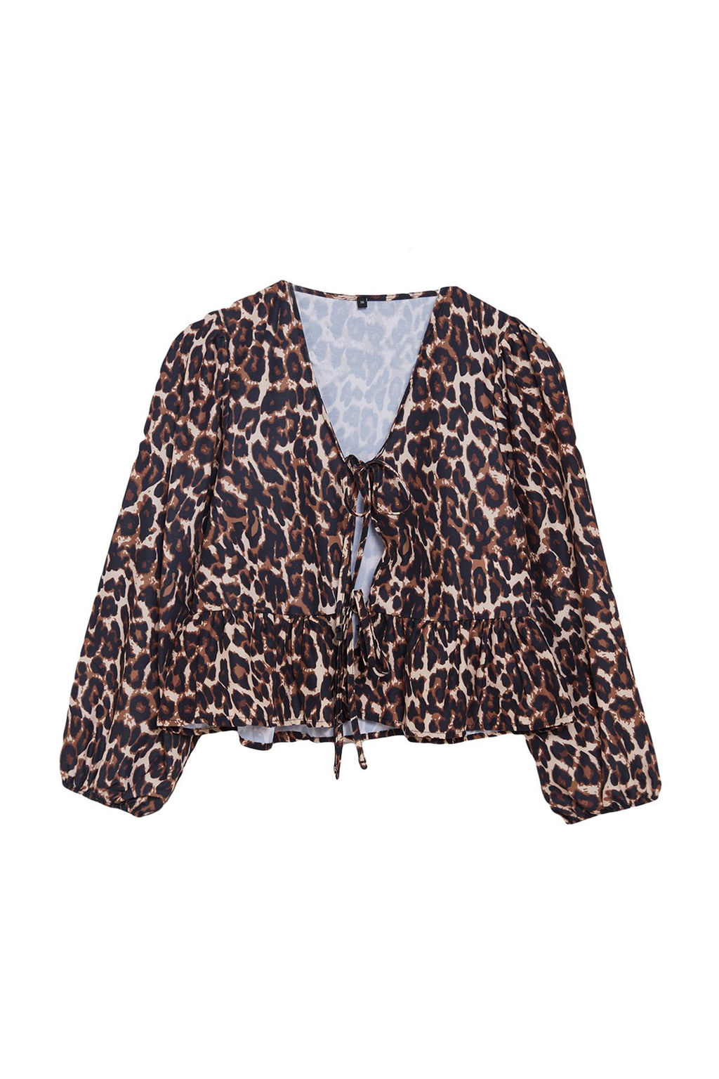 Cok Renkli Animal Leopar Desenli Baglamal? Regular Normal Kal?p Dokuma Gomlek TWOAW25GO00087