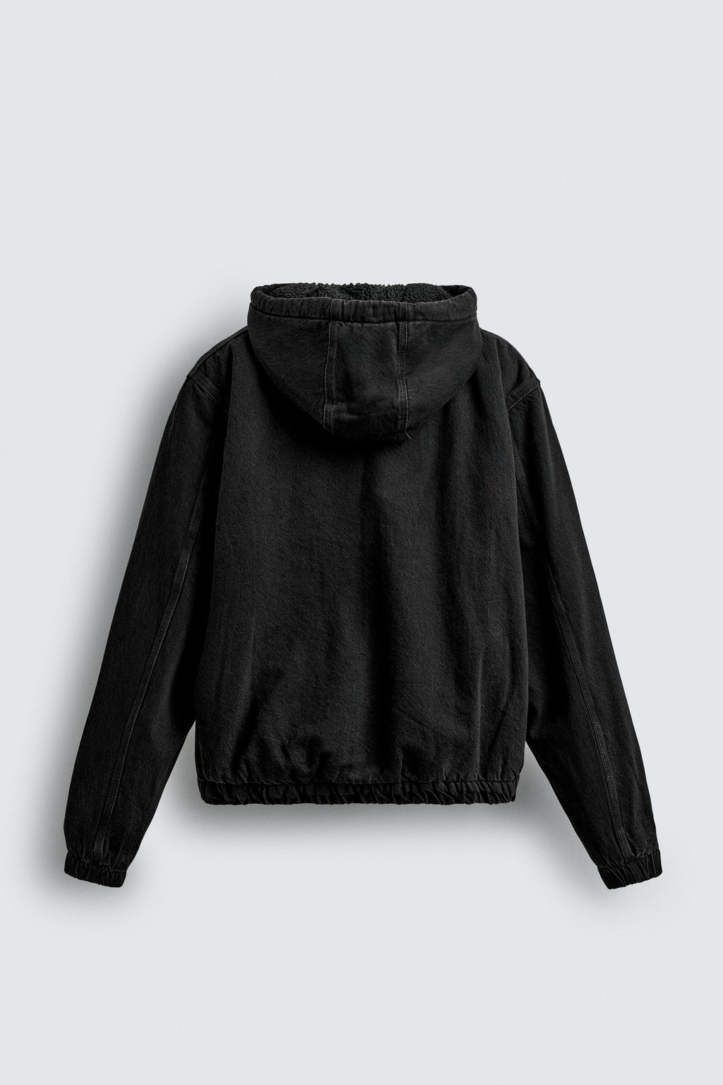 DENIM JACKET WITH FAUX SHEARLING HOODIE - Zara фото 7