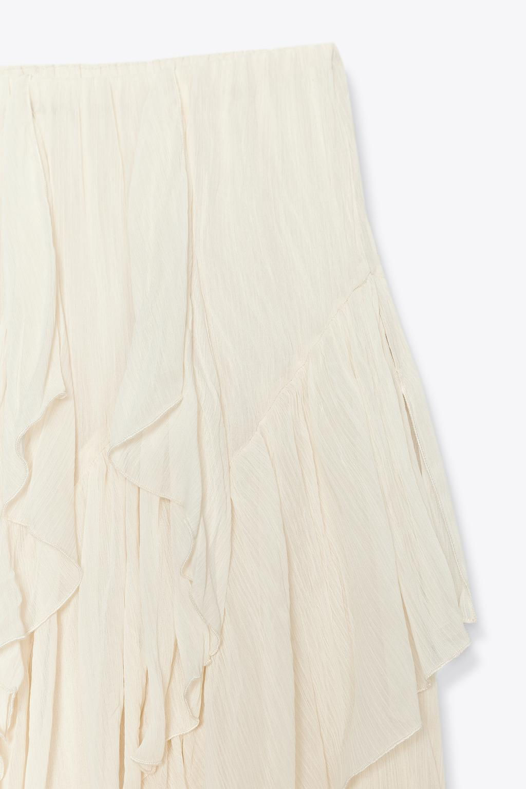 ZW COLLECTION COTTON GAUZE SKIRT - Zara фото 8