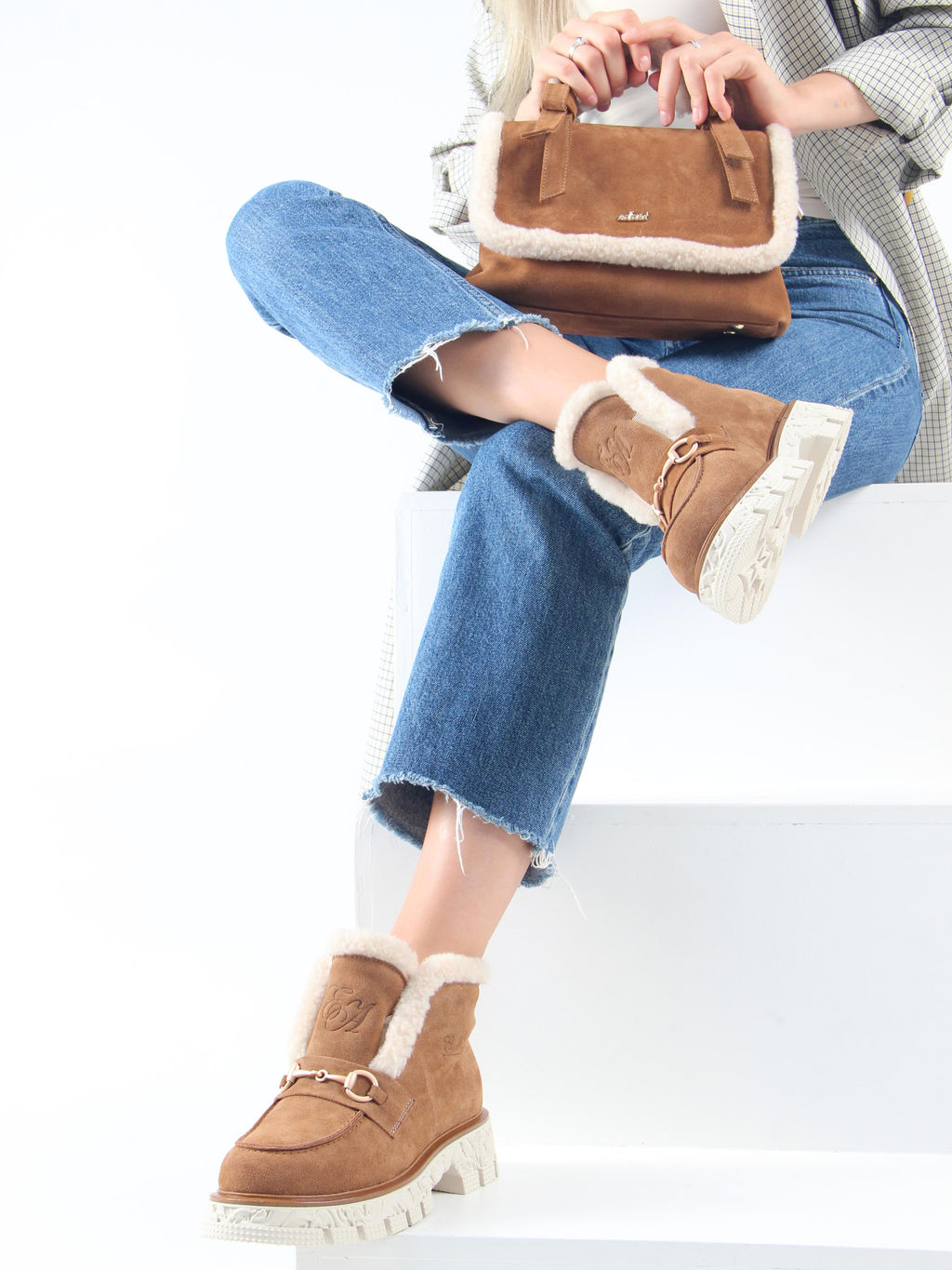 Ботинки EDART 307. PODYUM141 be.светло коричневый замша/шерсть - Ed'art фото 8