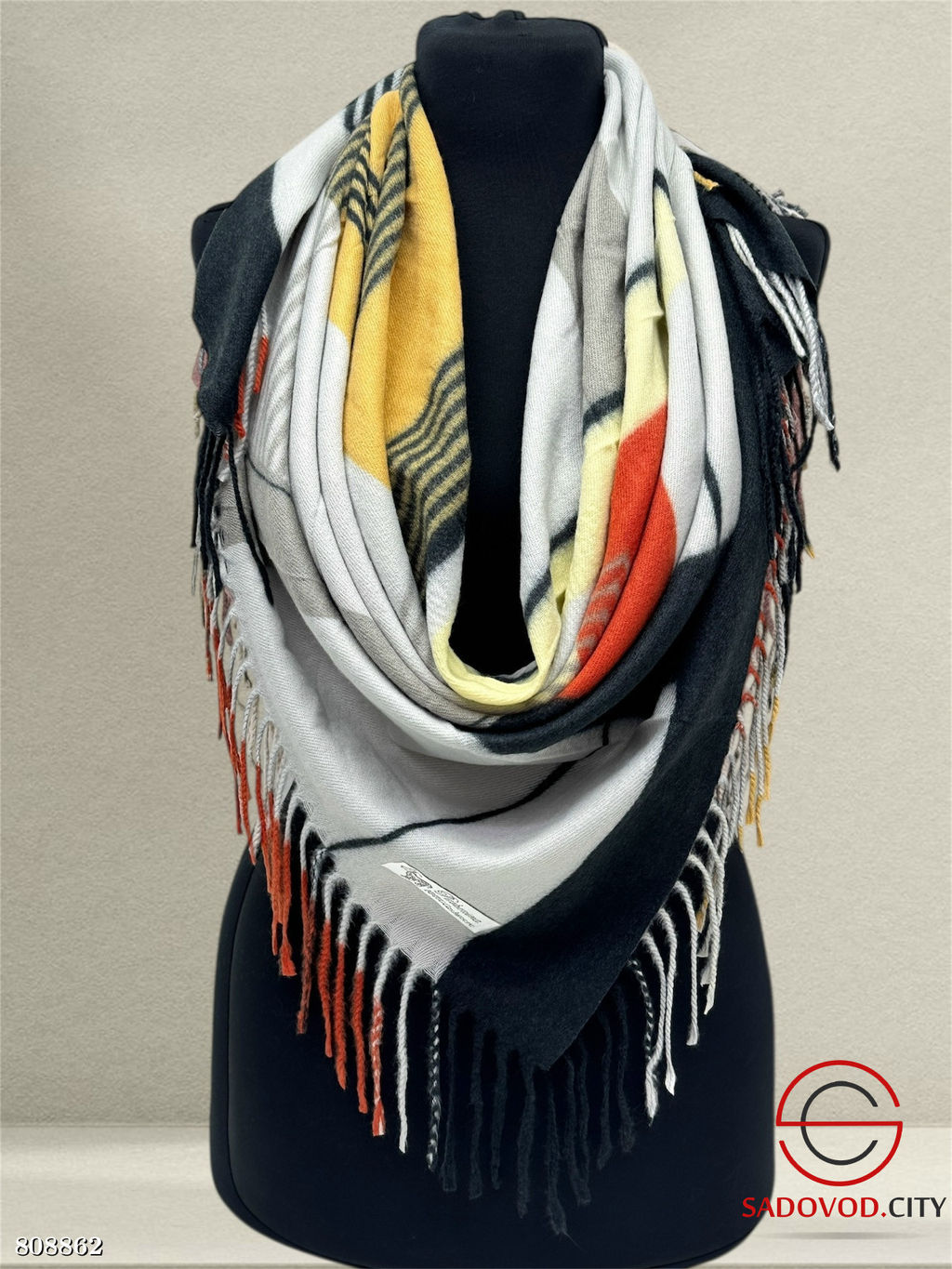 Теплый зимний платок из 100% кашемира,