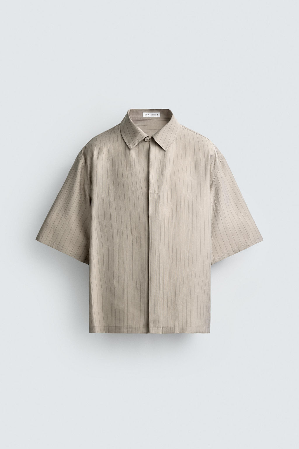 CAMISA FLUIDA RELAXED FIT / Gris / Tostado - Zara фото 6