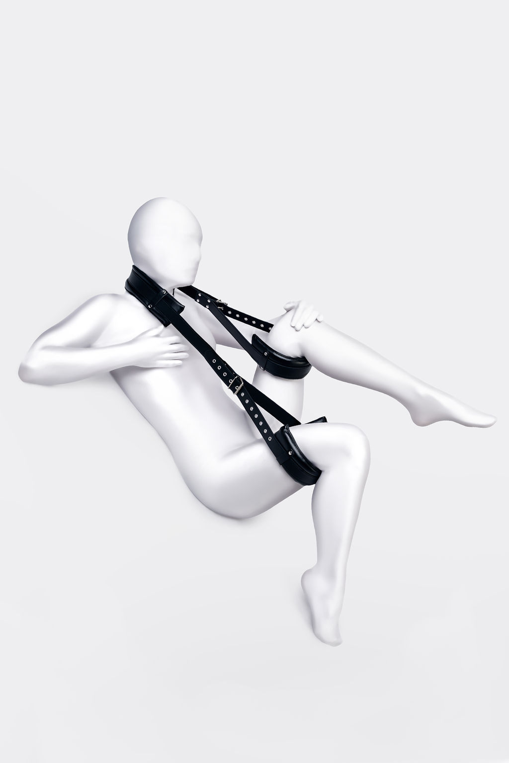 Стропа фиксирующая Anonymo, PU кожа, черная, 145 см - Toyfa фото 3