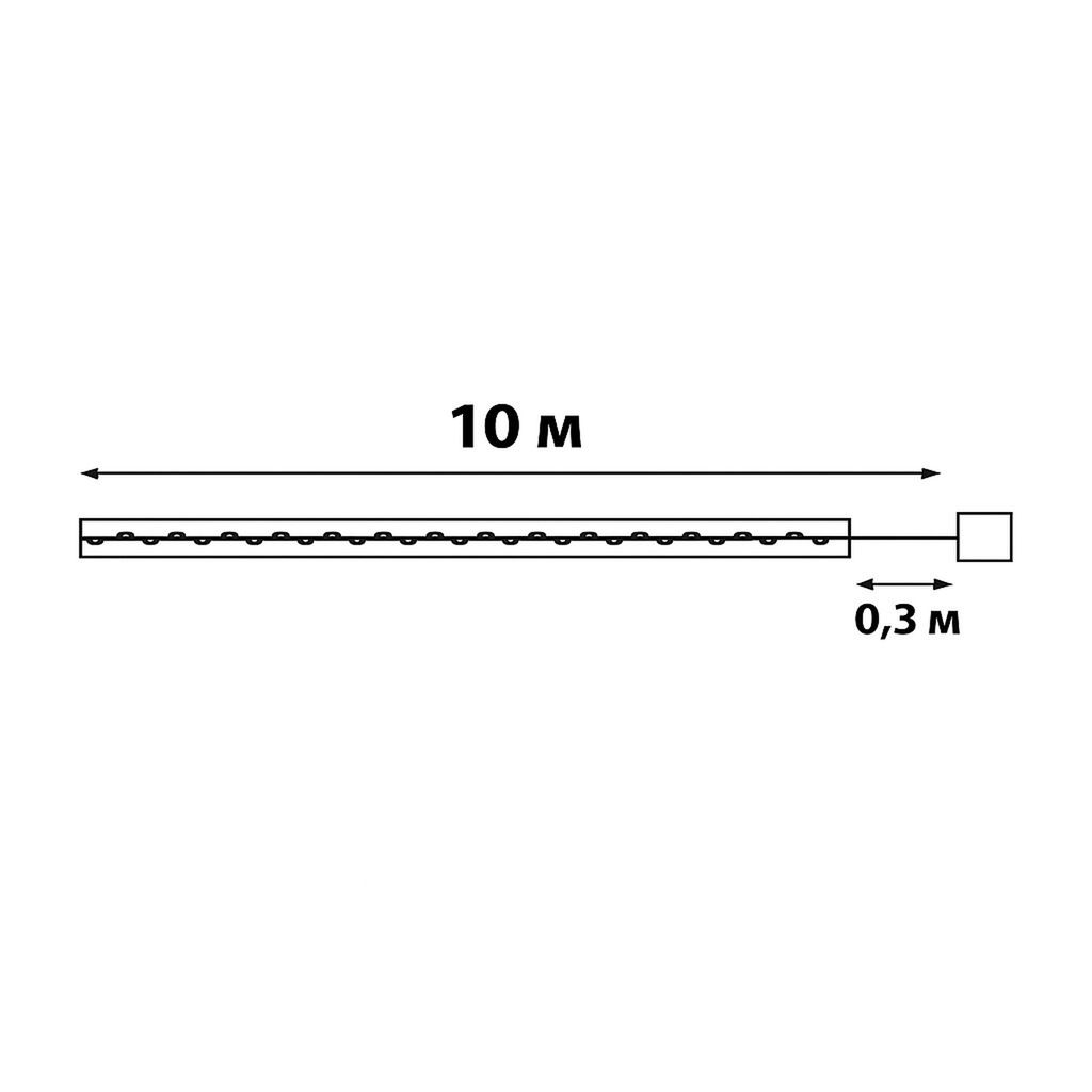 ULD-S1000-100/SCB/3AA WARM WHITE IP20 RIBBON Гирлянда светодиодная Лента на батарейках 3AA (не в/к), 10м. 100 светодиодов. Теплый белый свет. Провод медный. TM Uniel
