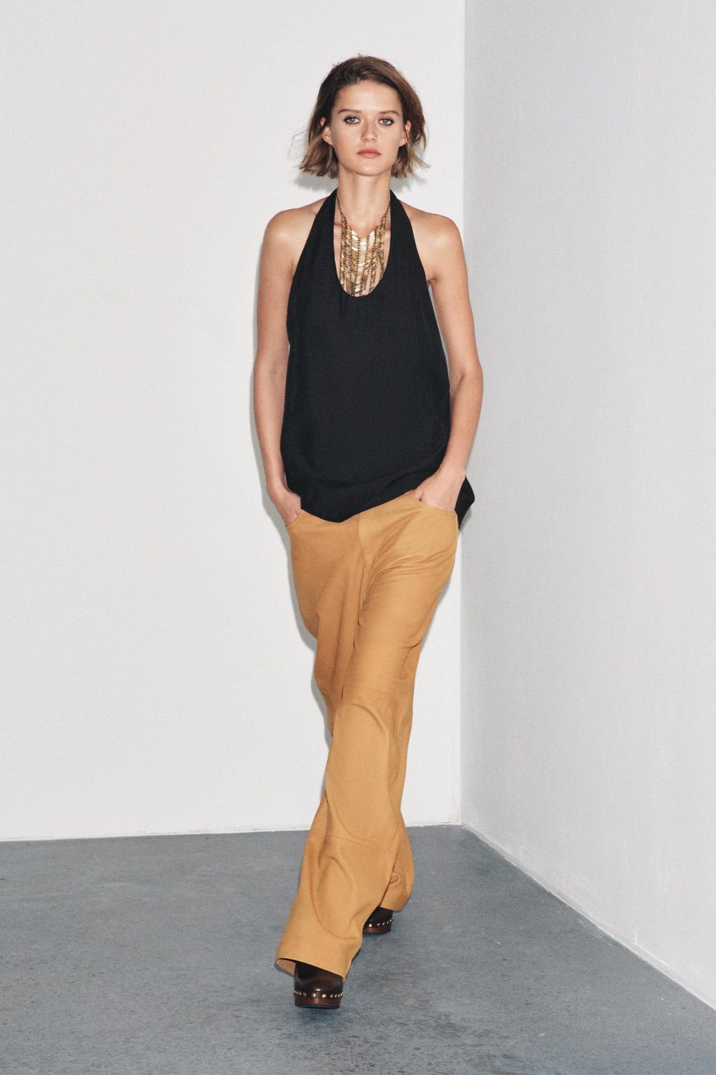 ZW COLLECTION FLOWING HALTER TOP - Zara фото 6