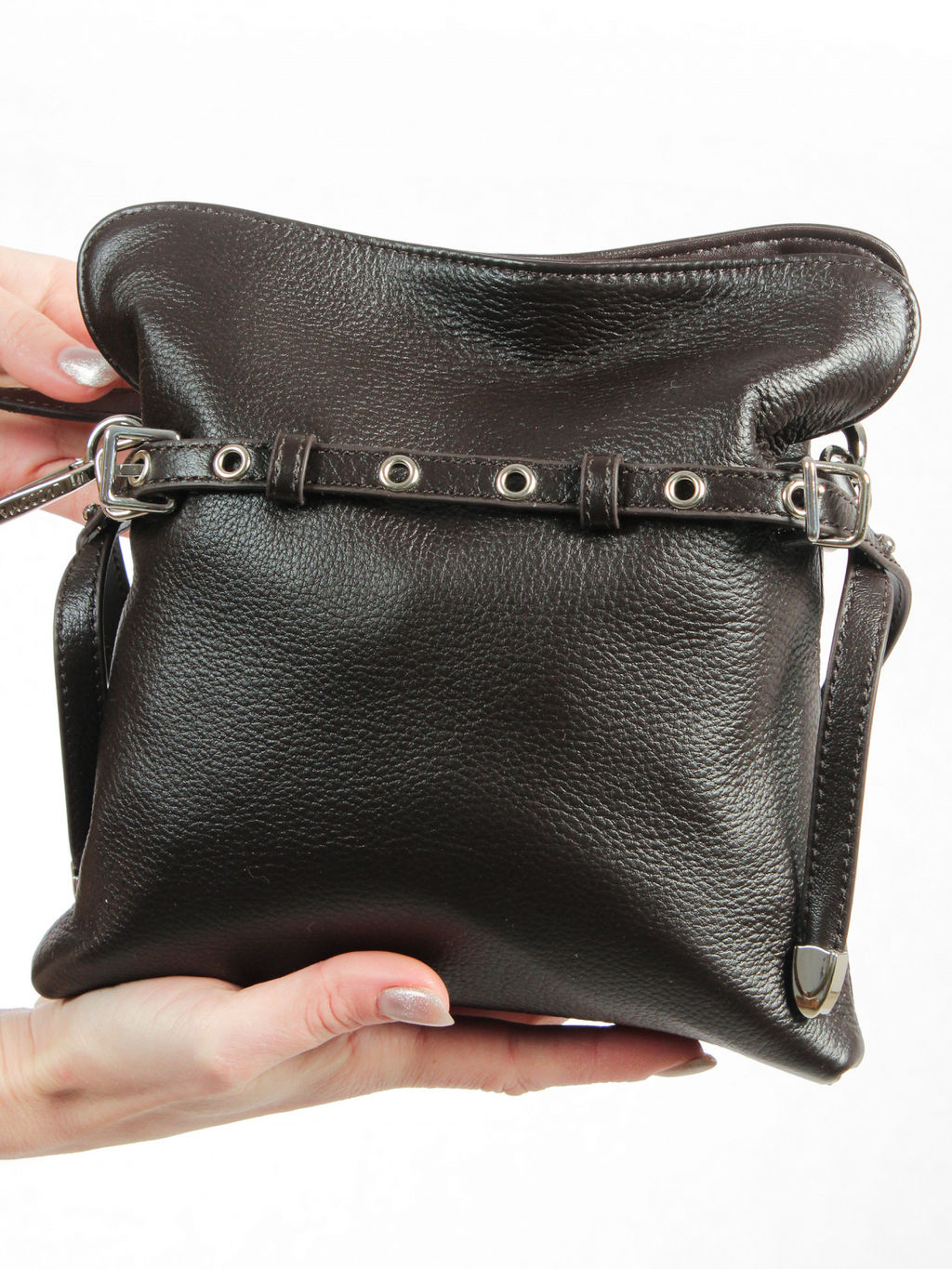 LACCOMA сумка АЛ3020-6-коричневый натуральная кожа хлопок фото 7