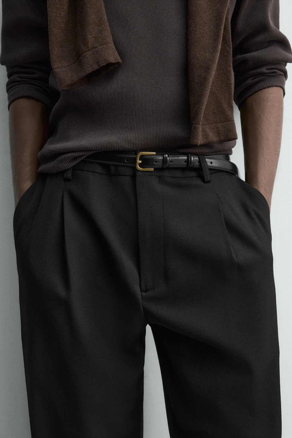 WOOL BLEND PLEATED TROUSERS - Zara фото 15
