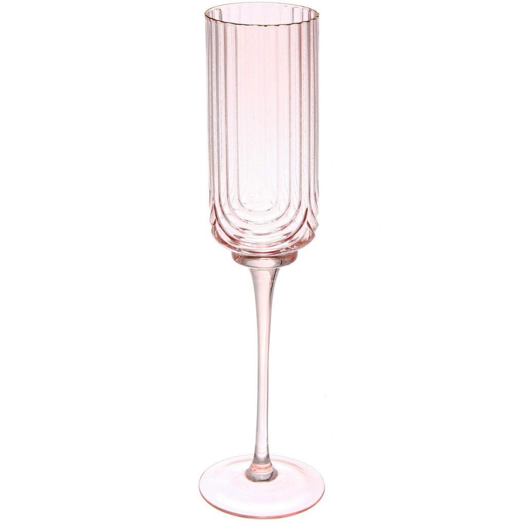 Бокал для шампанского 210мл "Enjoy Life" в наборе 6шт, цвет розовый