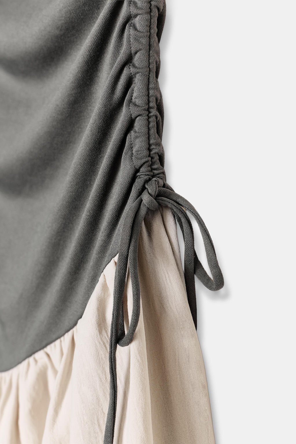 VESTIDO COMBINADO GLOBO / Gris / Beige - Zara фото 6
