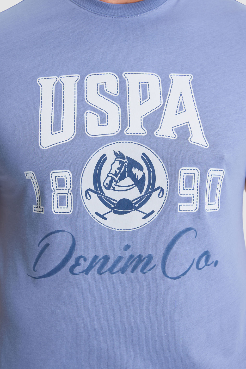 Erkek _ndigo Regular Fit Bisiklet Yaka Ti__rt - U.s. polo assn фото 6