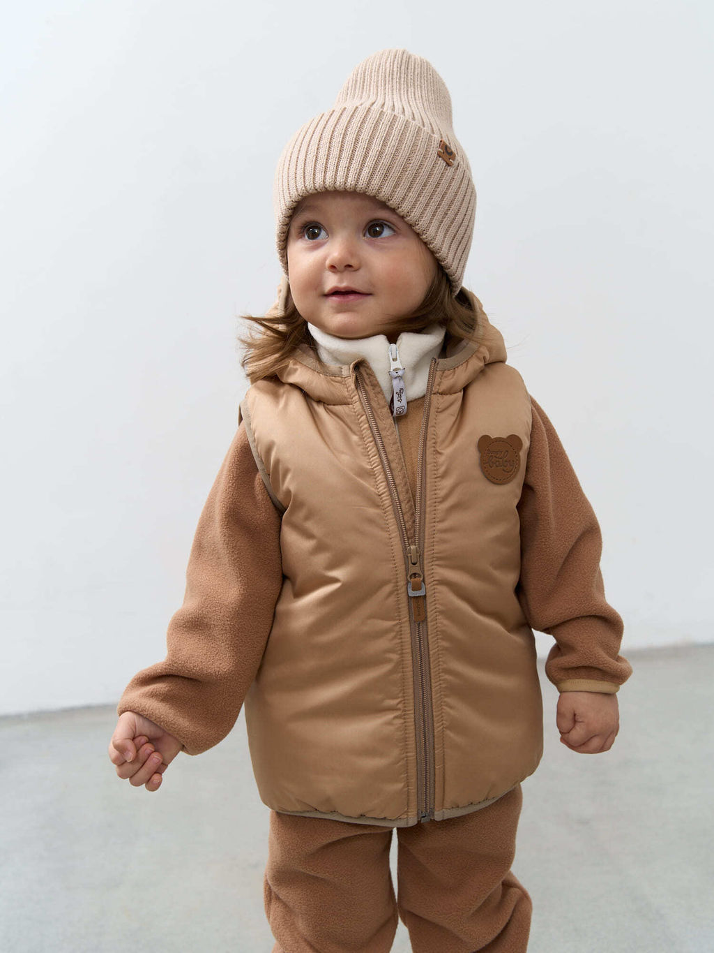 Жилет с капюшоном Беж 0+