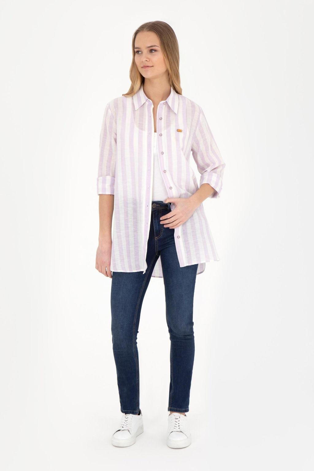 Женская сиреневая рубашка с длинным рукавом - U.s. polo assn фото 11