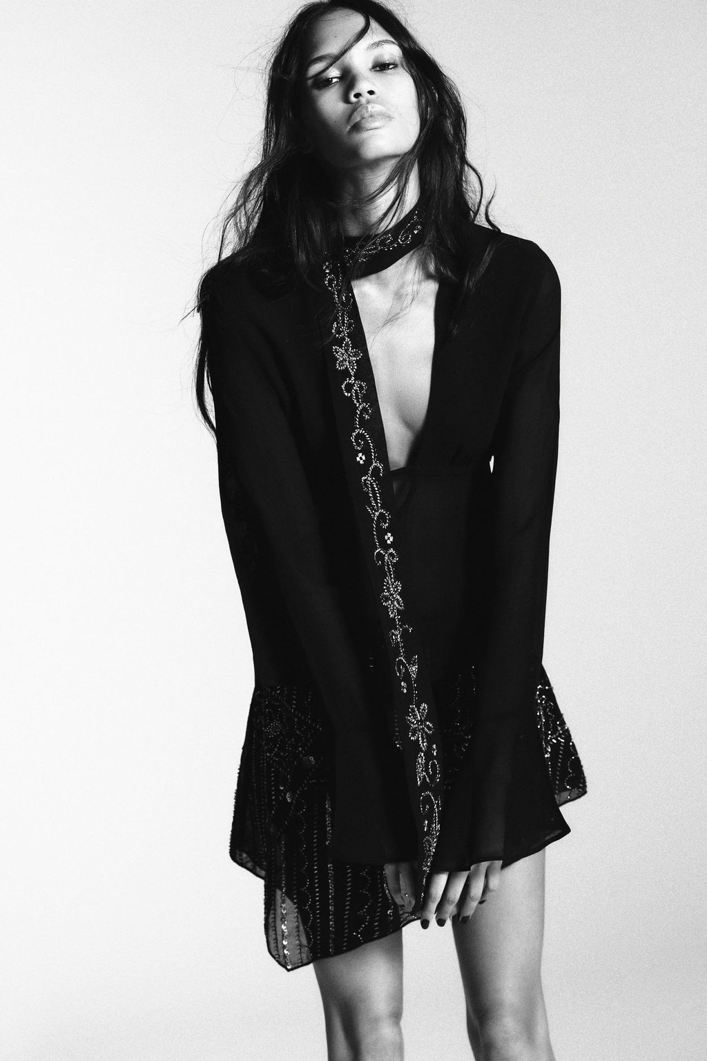 EMBROIDERED GEORGETTE FOULARD SHIRT - Zara фото 2