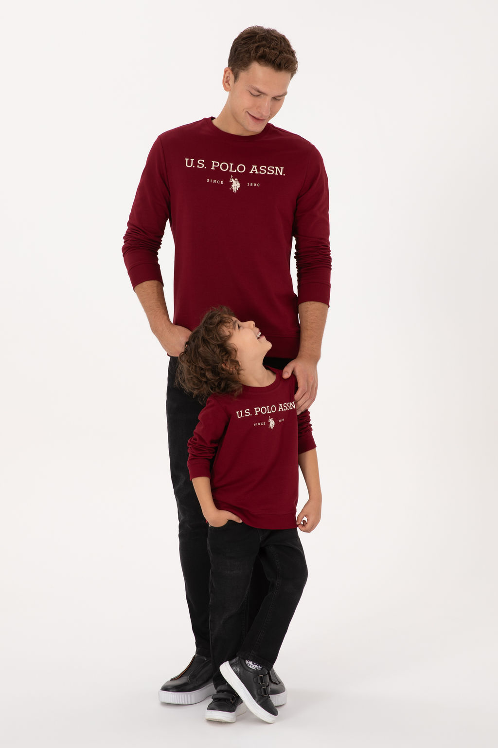 Erkek _ocuk Bordo Bisiklet Yaka Sweatshirt Sepette S_rpriz _ndirim - U.s. polo assn фото 7