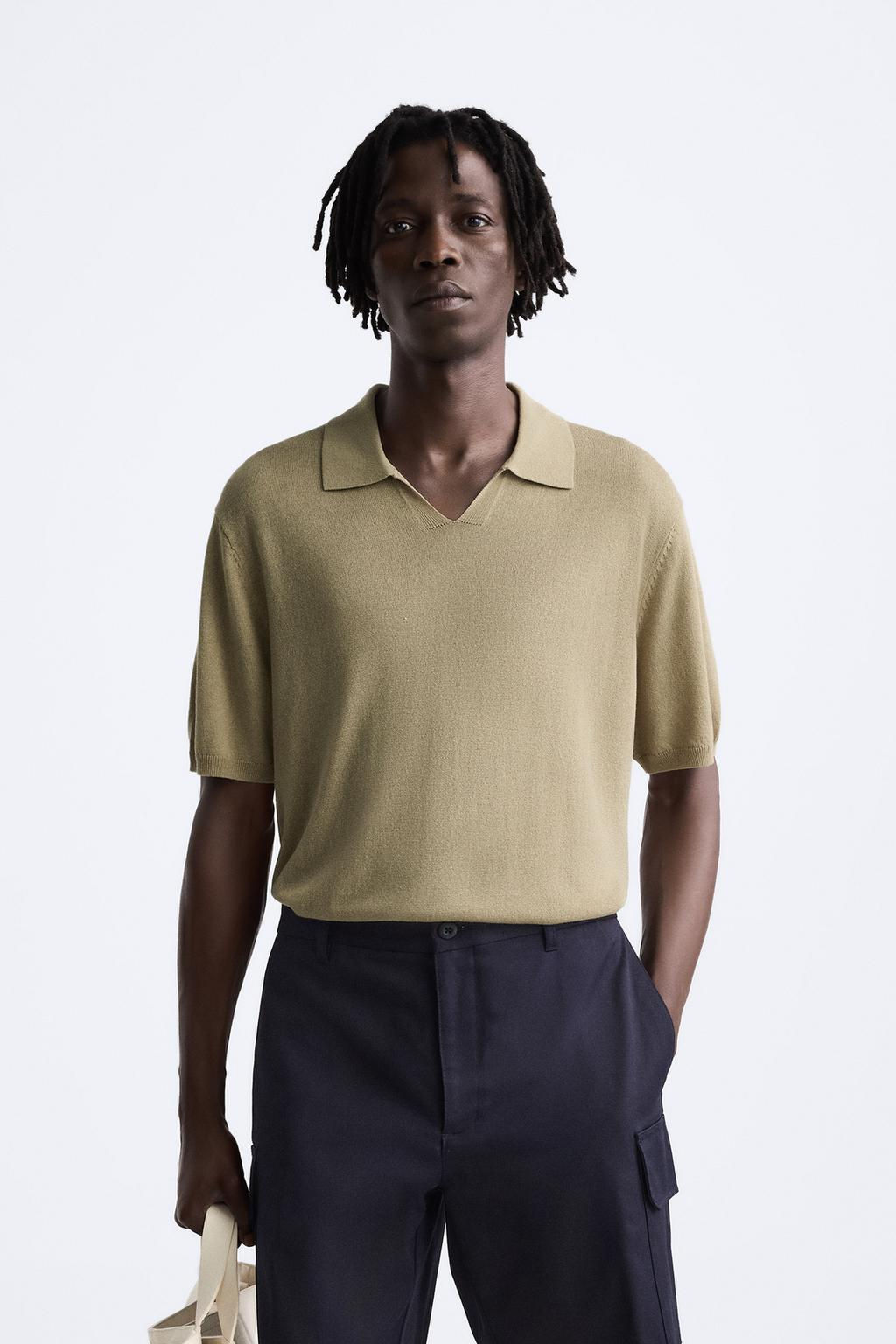LYOCELL - LINEN KNIT POLO SHIRT - Zara фото 5
