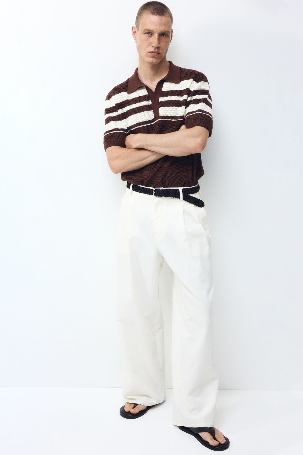 Polo en punto pointelle Regular Fit - H&m фото 8