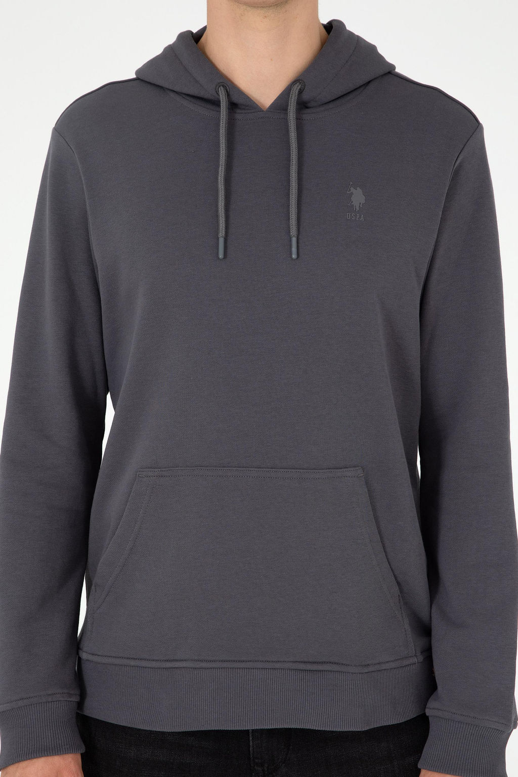 Мужской базовый свитшот антрацитового цвета Неожиданная скидка в корзине - U.s. polo assn фото 6