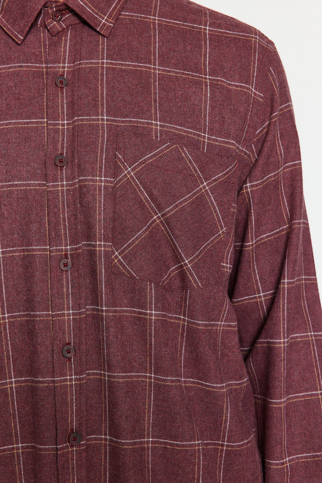 TRENDYOL MAN Bordo Regular Fit Tek Cepli K?sl?k Oduncu Kareli Gomlek TMNAW21GO0422 - Trendyolmilla фото 4