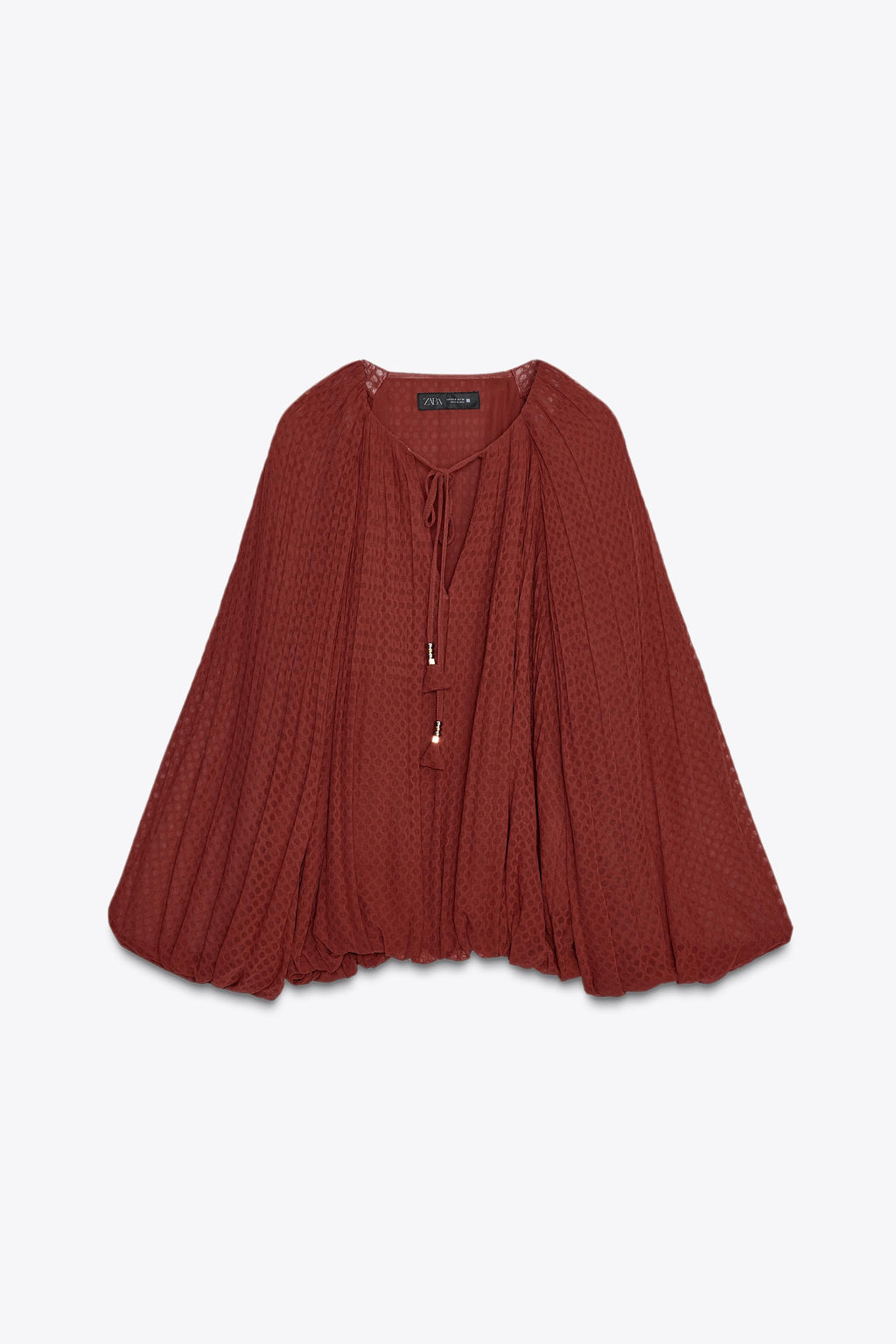 TASSEL PLEATED BLOUSE - Zara фото 20
