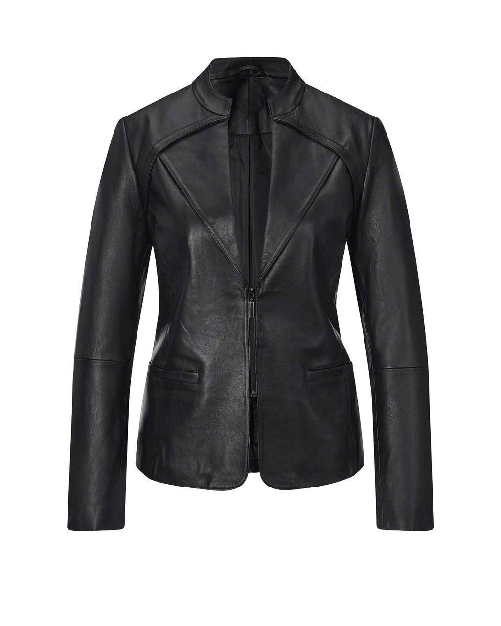 Кожаная куртка, черная - Linea tesini фото 2